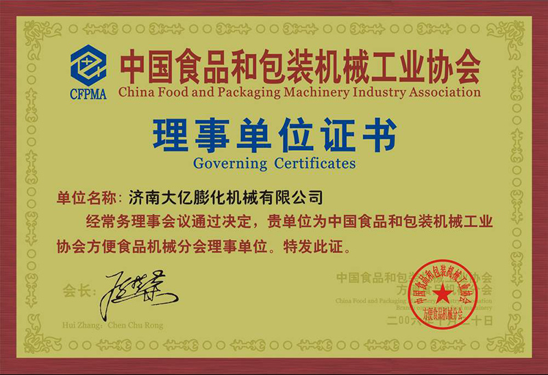 China Food Packaging Machinery Governing Unit 